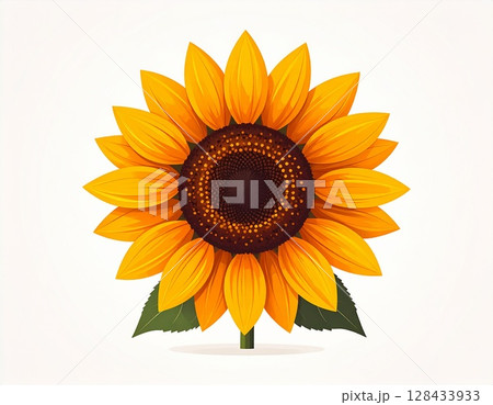 大きなひまわりの花のイラスト 128433933