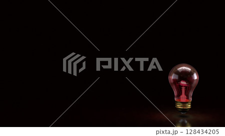 The Red light bulb or education or Idea concept 3d Rendering. The Red light bulb or education or Idea concept 3d Rendering. 128434205