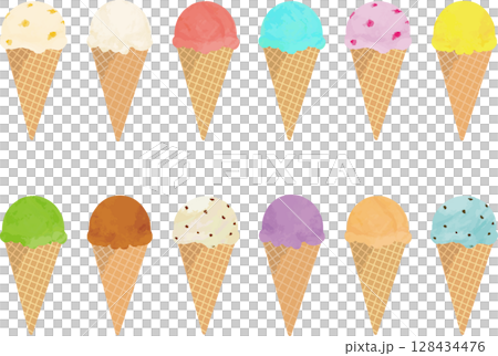 圖組的多彩冰淇淋 128434476