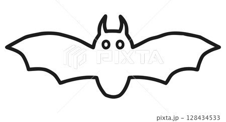 ハロウィンのコウモリ1-1 ブラック-2 ハロウィンのコウモリ1-1 ブラック-2 128434533