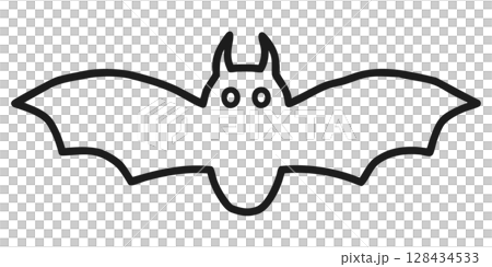 ハロウィンのコウモリ1-1 ブラック-2 ハロウィンのコウモリ1-1 ブラック-2 128434533