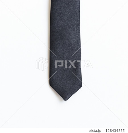 black necktie isolated on white background, father day concept and business style black necktie isolated on white background, father day concept and business style 128434855