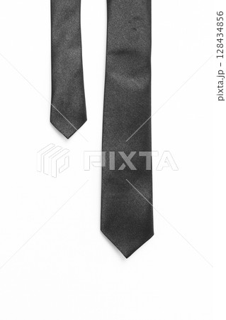 black necktie isolated on white background, father day concept and business style black necktie isolated on white background, father day concept and business style 128434856