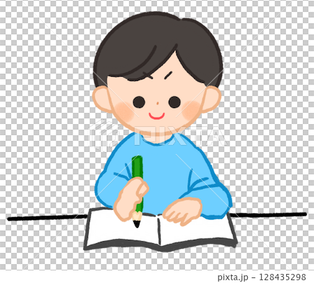 A boy studying A boy studying 128435298