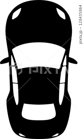 真上から見たスポーツカーの白黒のイラスト 真上から見たスポーツカーの白黒のイラスト 128435864