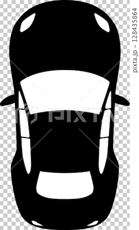 真上から見たスポーツカーの白黒のイラスト 真上から見たスポーツカーの白黒のイラスト 128435864