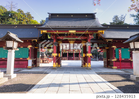 花吹雪の塩釜神社唐門及び廻廊 128435913