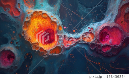 Cosmic Microverse of Fiery Cellsのイラスト素材 [128436254] - PIXTA
