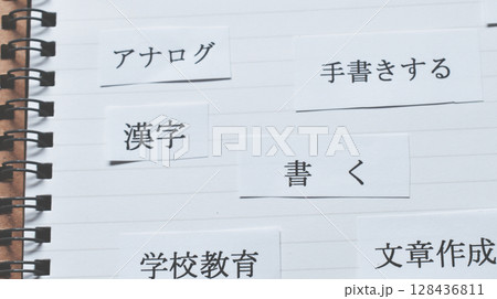 就学児がパソコンやタブレットでの学習が増え、漢字を手書きで書く機会が少なくなっている事象のイメージ 128436811