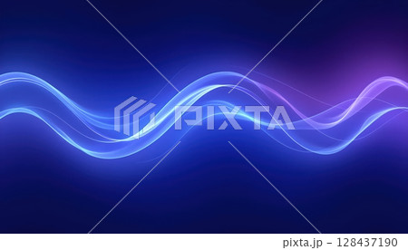 Futuristic energy ribbons in layered purple and blue 128437190
