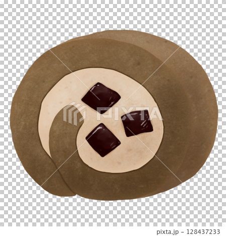 咖啡卷蛋糕配咖啡凍 128437233