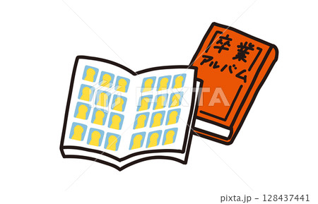 卒業アルバムのイラスト 128437441