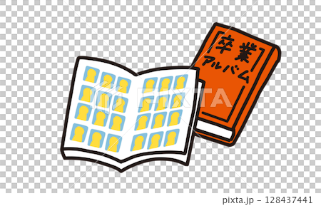 卒業アルバムのイラスト 128437441