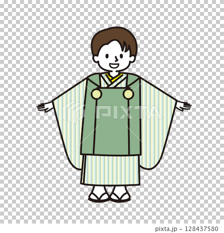 穿著和服的七、五山男孩 128437580