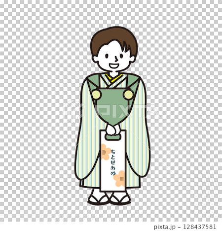 穿著和服的七、五山男孩 128437581