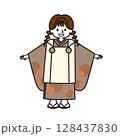 七五三_着物を着た女の子 128437830