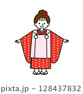 七五三_着物を着た女の子 128437832