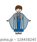 七五三　着物を着た男の子 128438245