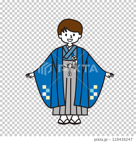 Boy wearing kimono for Shichigosan festival 128438247
