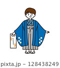 七五三　着物を着た男の子 128438249