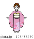 七五三　着物を着た女の子 128438250