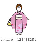 七五三　着物を着た女の子 128438251