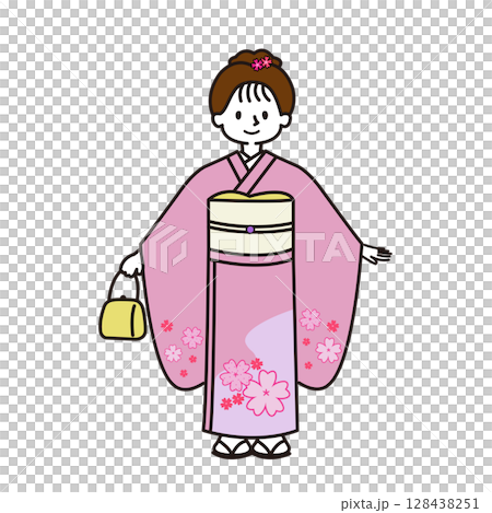 Shichigosan：穿著和服的女孩 128438251