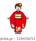 七五三　着物を着た女の子 128438252