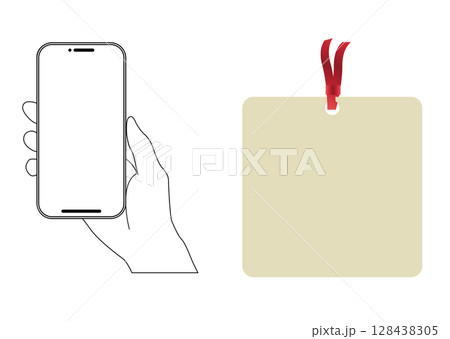 スマートフォンとQRコード画面 スマートフォンとQRコード画面 128438305