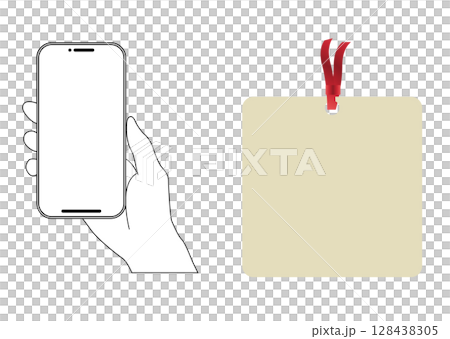スマートフォンとQRコード画面 スマートフォンとQRコード画面 128438305