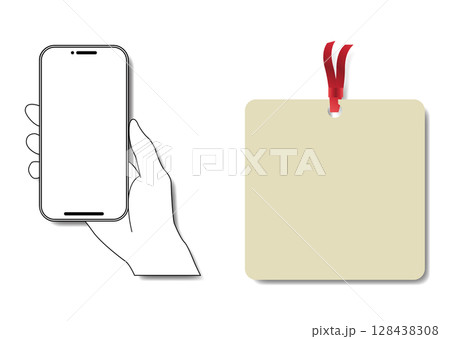 スマートフォンとQRコード画面 スマートフォンとQRコード画面 128438308
