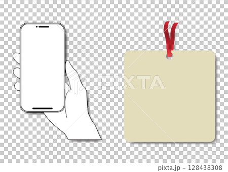 スマートフォンとQRコード画面 スマートフォンとQRコード画面 128438308