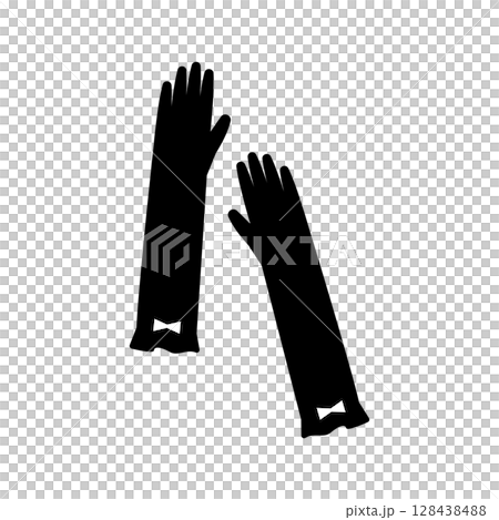 紫外線対策　アームカバー　手袋　イラスト素材 128438488