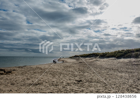 Eierland, De Cocksdorp, Texel, The Netherlands, Oktober 28th, 2024, A Beautiful Serene Beach 128438656