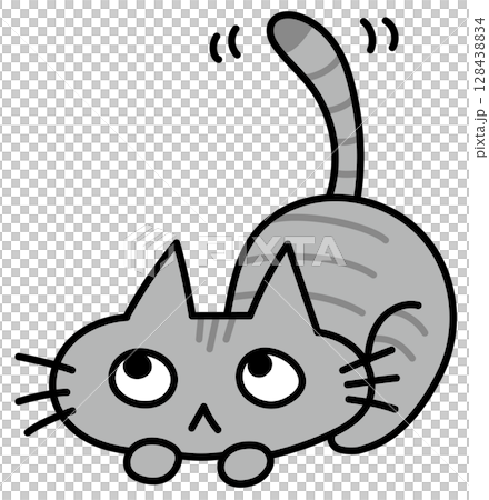 Cute hand-drawn style cat illustration 128438834