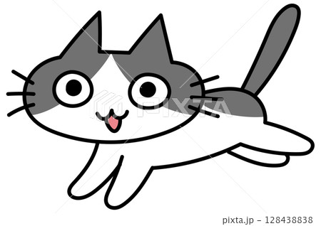かわいい手描き風の猫イラスト かわいい手描き風の猫イラスト 128438838
