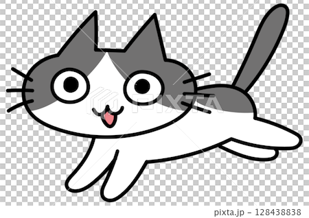 かわいい手描き風の猫イラスト かわいい手描き風の猫イラスト 128438838
