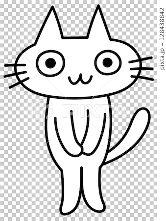 可愛的手繪風格貓咪插畫 可愛的手繪風格貓咪插畫 128438842