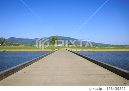 遠賀川河川敷の橋(福岡県直方市) 遠賀川河川敷の橋(福岡県直方市) 128439221