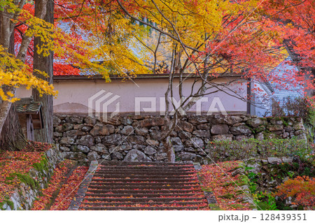 紅葉真っ盛りの京都府京丹波町にある曹洞宗玉雲寺を撮影 128439351