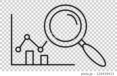 Data analysis and magnification icons Data analysis and magnification icons 128439413