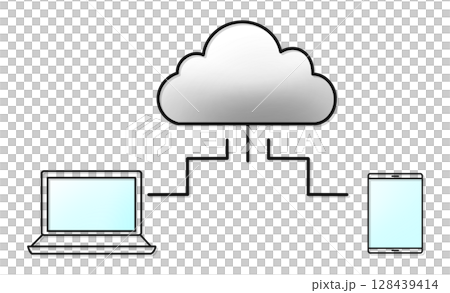 Cloud sharing and data linking icons 128439414