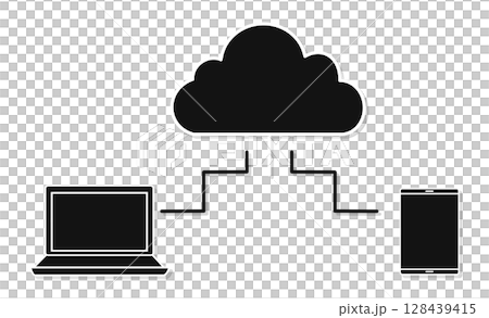 Cloud sharing and data linking icons 128439415