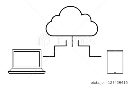 クラウド共有とデータ連携アイコン 128439416