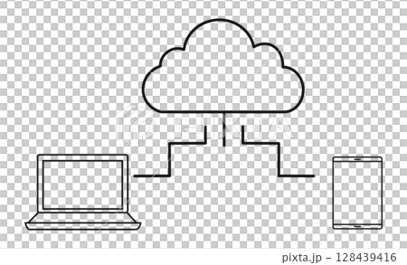クラウド共有とデータ連携アイコン 128439416