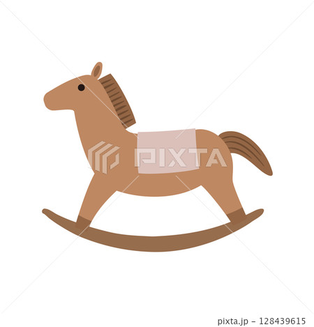 子供のおもちゃ 木馬 イラスト 子供のおもちゃ 木馬 イラスト 128439615