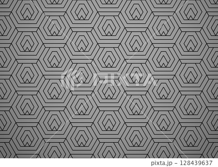 Abstract geometric pattern with stripes, lines. Seamless vector background. Gray and black ornament. Simple lattice graphic design 128439637
