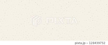 Beige recycled background with paper grain, dust flecks, and fiber texture. Seamless pattern in ecru or light eggshell for eco scrapbook or craft projects. Vector image. 128439732
