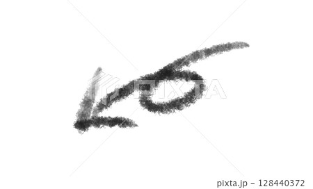 手書き矢印002　黒 128440372