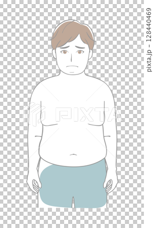 Male upper body fat 128440469